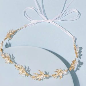 CLEAR OUT NWT BridalHeadband gold and Clear Beads